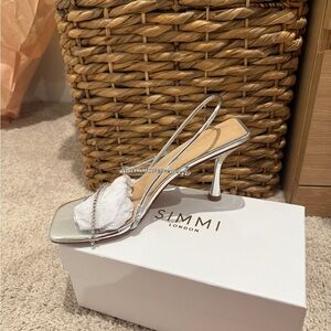 Silver Rhinestone Women's Heels